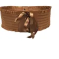 Elegante cintura a corsetto larga elastica marrone con nastro di raso intrecciato - Marrone