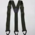 Adjustable men's work suspenders with quick-release hooks and comfortable wide elastic strap. - Y Shape 3 Hooks / Army Green