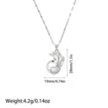 Detailed macro view of silver peacock pendant necklace showing dimensions and weight info. - Peacock Style (XL110390)