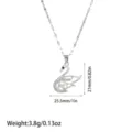 Detailed dimension specifications of silver swan pendant necklace with weight and height - Swan Style (XL110395)