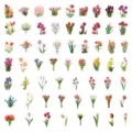 Set de 60 pegatinas de tulipanes vibrantes para papelería DIY y decoración creativa - 60 Pegatinas