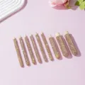 9 Pzs Diamantes Pincel Maquillaje Mango Madera Accesorios DIY Set Brillo Lujo - Set de 9, champán
