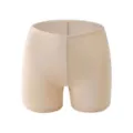 High-waisted seamless safety shorts in skin color, soft comfortable breathable underwear. - M / Nude