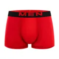 Boxer rosso da uomo con fascia nera, intimo elasticizzato traspirante e confortevole. - Taglia S / Rosso