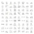72 pcs couple daily life cartoon stickers for notebook and scrapbooking - Couple Daily Illustration / 72 Pieces/Pack
