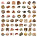 Set di 60 adesivi estetici di dessert alimentari per custodia del telefono, diario e borraccia DIY. - Dessert - 60 Fogli
