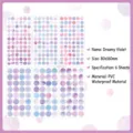 Set de 6 hojas de pegatinas redondas de acuarela Morandi, etiquetas decorativas de PVC - Estilo Púrpura Sueño Azul 6 Hojas