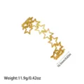 Detalle de la pulsera de estrella de acero inoxidable chapada en oro de 18 quilates - Estilo Geométrico Calado de Estrellas de Cinco Puntas (YY261)
