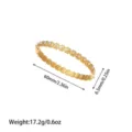 Detailweergave van de gouden titanium armband met parelbloemen, afmetingen en gewichtsinformatie - Gouden Parel Bloem Geweven Stijl (SZ632)