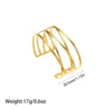 Vista detallada del brazalete bañado en oro de 18K con peso y dimensiones. - Estilo Calado Geométrico de Varias Capas (YY244)