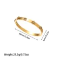 Elegante bracciale rigido in acciaio inossidabile dorato con fiori di cristallo e dimensioni. - Stile Floreale con Strass (SZ637) / Oro