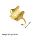 Detailansicht des vergoldeten Edelstahl-Armreifs mit Ginkgoblättern und Maßen - Ginkgoblatt-Stil (YY273) / Gold