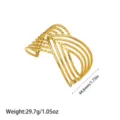 Detailansicht des 18 Karat vergoldeten Edelstahl-Armreifs mit V-förmigem Design - V-förmiger Mehrschichtiger Perlenstil (YY288) / Gold