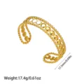 Detalle del brazalete de cuentas en acero inoxidable chapado en oro de 18K - Estilo de Cuentas Superpuestas de Tres Filas (YY262)