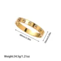 Detailed view of gold stainless steel bangle showing 60mm diameter and 34.5g weight - Sunburst Relief Style (SZ639) / Gold