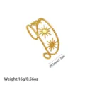 Vista detallada de la pulsera de sol chapada en oro de 18K con dimensiones y peso - Estilo de Relieve de Sol y Cuentas (YY265) / Dorado
