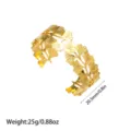 Detailansicht des 18K vergoldeten Ginkgoblatt-Armbands mit Größe und Gewicht - Hohler Ginkgoblatt-Stil (YY277) / Gold