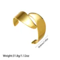 Brazalete de oro pulido con peso de 31,8g y medidas de ancho de 36,8mm - Estilo de Contorno Cruzado Aerodinámico (YY221)