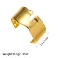 Brazalete de acero inoxidable chapado en oro con detalle de H, 32 mm - Estilo Calado Central en Forma de H (YY222)