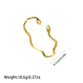 Detalle del brazalete de serpiente chapado en oro 18K con medidas de peso y ancho - Brazalete Abierto de Cabeza y Cola de Serpiente (YY3)