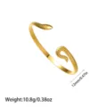 Detalle del brazalete de serpiente chapado en oro 18K con ancho 12mm y peso de 10,8g - Brazalete de Patrón de Escamas de Serpiente (YY4)