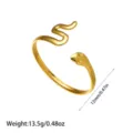Brazalete de serpiente de acero inoxidable de 18K con 12mm de ancho y 13,5g - Brazalete Minimalista en Forma de Serpiente (YY5)