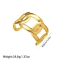 Detalle de pulsera de cadena gruesa bañada en oro 18K con peso y medidas detalladas - Estilo Calado de Cadena Gruesa Grande (YY216)