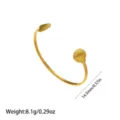 Brazalete de acero inoxidable chapado en oro de 18K con concha y medidas - Brazalete Abierto de Concha Prensada (YY23)