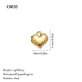 Polished golden stainless steel heart-shaped pendant charm for DIY jewelry making - Small Heart Pendant / Gold (C0020)