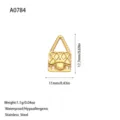 Goudkleurige handtas bedel van roestvrij staal met maat- en gewichtsinformatie. - Handtas Stijl (A0784) / Goud
