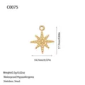 Hoogwaardige vergulde roestvrijstalen achtpuntige ster hanger voor DIY sieraden maken - Achtpuntige Ster Stijl (C0075) / Goud