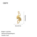 23mm gouden roestvrijstalen bladbedel voor DIY-sieraden maken, specifieke SKU-variant - Blad Stijl (C0079) / Goud