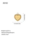 Small gold heart-shaped stainless steel pendant for DIY jewelry with 11mm size info. - Polished Heart Pendant / Gold (A0102)