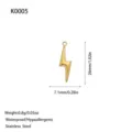 Vergulde roestvrijstalen bliksemschicht hanger voor DIY halsketting sieraden maken - Bliksem Stijl (K0005) / Goud