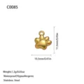 Gedetailleerde afmetingen en gewicht van de roestvrijstalen poothanger voor DIY-sieraden - Pootafdruk Stijl (C0085) / Goud