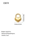 Gouden roestvrijstalen hartvormige hanger, 14,8x10,8 mm voor DIY-sieradenprojecten - Vol Harthanger / Goud (C0019)