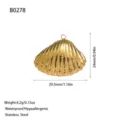 Goldener Muschel-Anhänger aus Edelstahl mit Maßangaben - Muschel-Stil (B0278) / 29.5x24mm / Gold