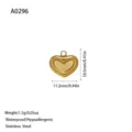 Waterproof hypoallergenic gold stainless steel heart pendant for DIY jewelry making - Double Layer Nested Heart Pendant (A0296) / Gold