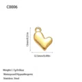 Gepolijste gouden roestvrijstalen hartvormige hanger voor DIY armband en ketting maken - Hartstijl (C0006) / Goud