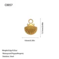 Goldener Muschel-Anhänger aus Edelstahl für handgefertigte DIY-Schmuckprojekte - Muschel-Stil (C0057) / 12.5x10mm / Gold