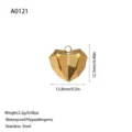 Gefacetteerde gouden hartvormige roestvrijstalen hanger voor DIY-sieraden, 12,8mm - Gefacetteerde Hartstijl (A0121) / Goud