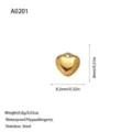 Detailed specs of gold heart pendant with 8.2mm dimensions and 0.8g weight info - Micro Heart Style (A0201) / Gold