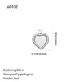 Silver heart shaped stainless steel pendant charm for DIY jewelry making, size 11mm x 9.1mm - Polished Heart Pendant / Steel Color (A0102)