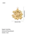 Detailed dimension and feature chart for gold-plated stainless steel flower pendant - Daisy Style (A0281) / Gold