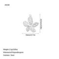 Stainless steel flower pendant accessory with precise size and weight dimensions for jewelry - Five-Petal Flower Style (A0290) / Steel
