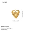 Durable gold-plated heart-shaped stainless steel pendant for DIY jewelry accessories - Teardrop Heart Style (A0109) / Gold