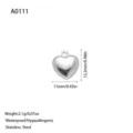 Small silver stainless steel heart pendant for DIY jewelry, 11mm wide charm accessory - Heart Pendant (A0111) / Steel