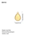 Vista detallada del colgante de gota de acero inoxidable dorado con medidas y el peso. - Estilo de Gota de Agua con Cuentas (B0418) / Dorado