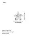 Detail view of stainless steel flower pendant showing dimensions and weight parameters - Radiant Texture Five-Petal Flower Style (A0565) / Steel