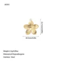 Detailed dimension and material view of 18K gold plated flower pendant. - Radiant Texture Five-Petal Flower Style (A0565) / Gold
